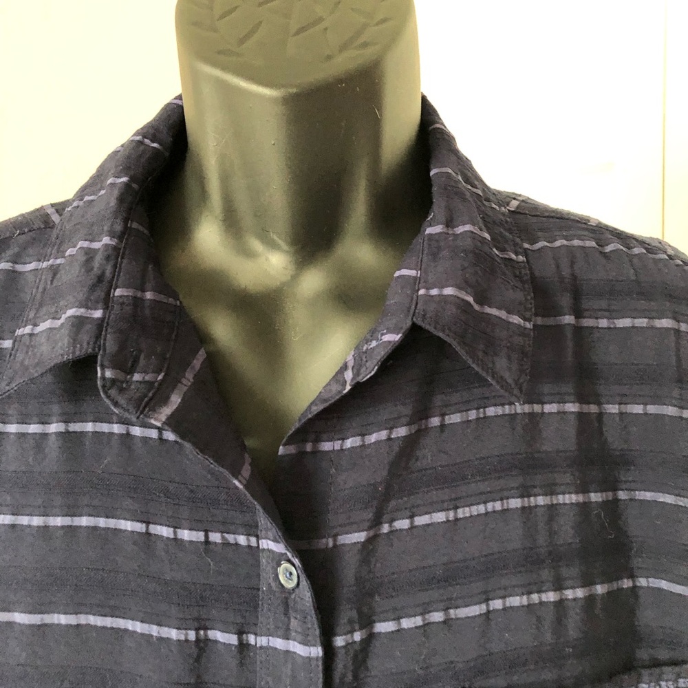 BANANA REPUBLIC LONG SLEEVES TEXTURED MENS BLUE SHIRT/ XL